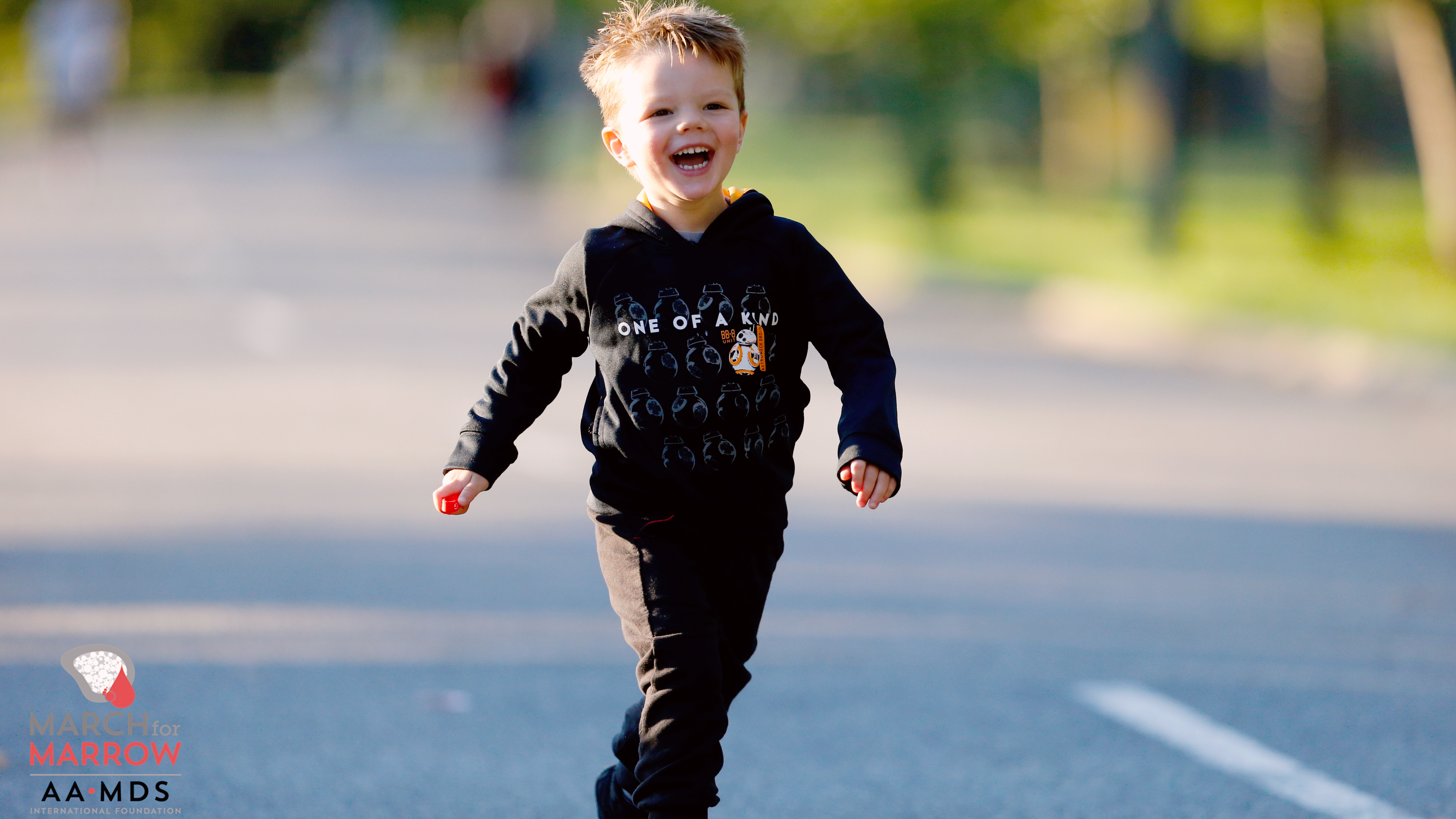 Introductory image: Child at March for Marrow walk