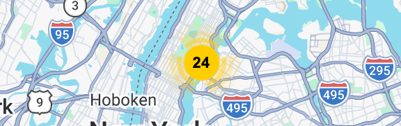 Screenshot showing a yellow circle with radial lines